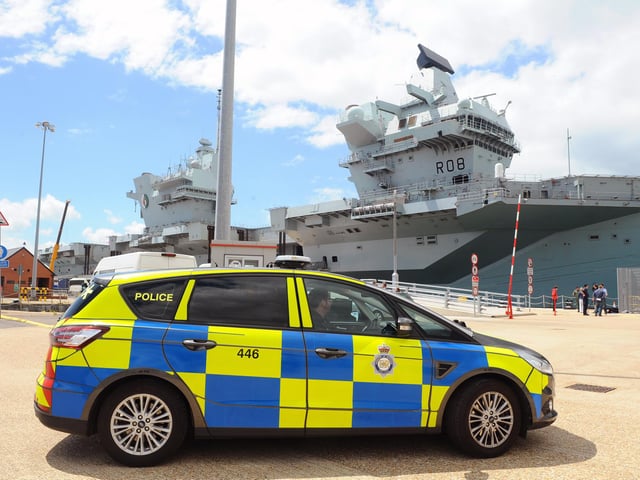 Police presence at Portsmouth Naval Base. Picture: (020720-927)