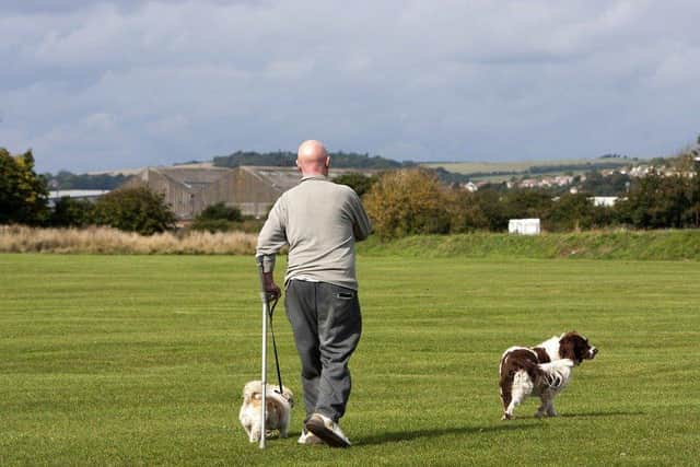 Dog walkers are being urged to go out with their pets near their homes during the current crisis.