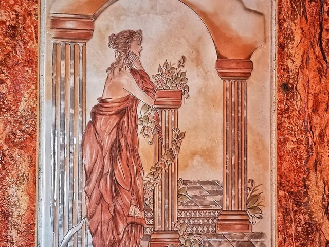A tile in the bathroom.