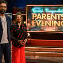Romesh Ranganathan and mum Shanthi are the hosts of ITV's new Saturday night gameshow Romesh Ranganathan's Parents' Evening (Picture: ITV/Ranga Bee)