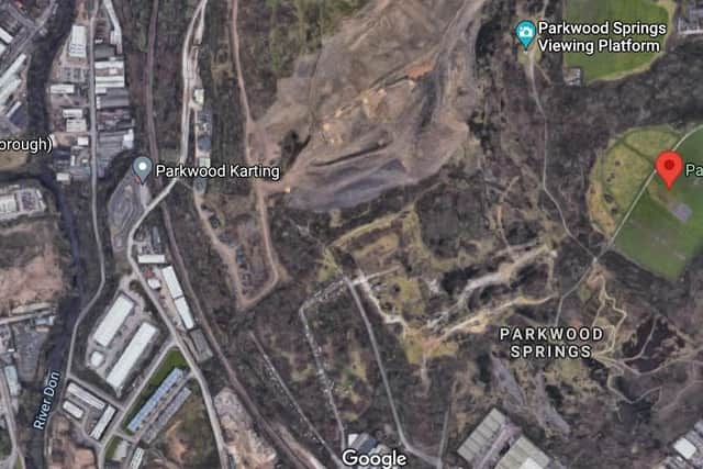 Google Earth image of the site showing the Ski Village and former landfill site, with track set to be upgraded.