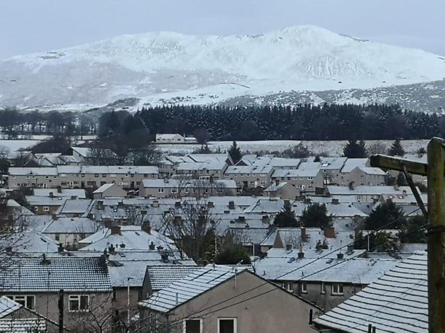 The Pentland Hills outside Edinburgh looked particularly well-covered with snow.