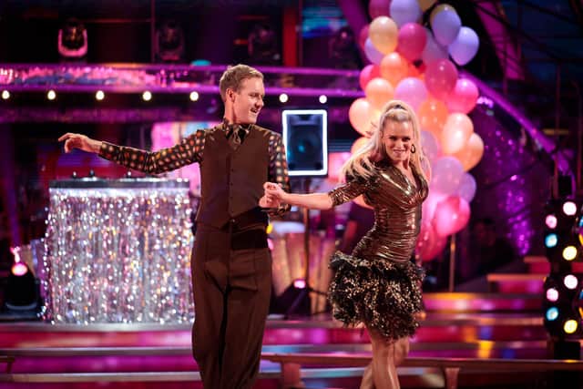 Dan Walker and his Strictly Come Dancing partner Nadiya Bychkova will be dedicating their dance this week to Dan's wife Sarah. (C) BBC - Photographer: Guy Levy