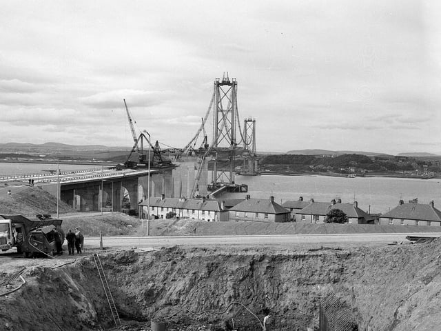 The bridge taking shape in July 1963.