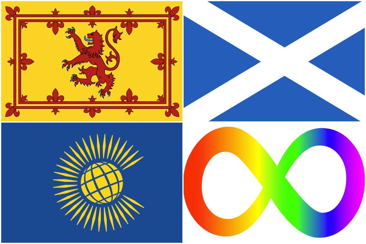 Flags over Scottish Government buildings.