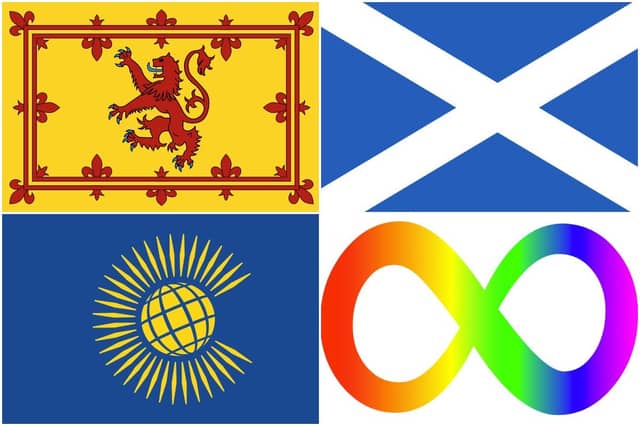 Flags over Scottish Government buildings.