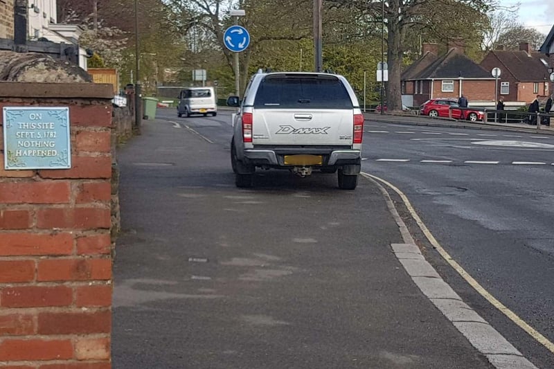 Reported for parking with all four wheels on a path used by "hundreds of school children, wheelchair users and young mums with prams"