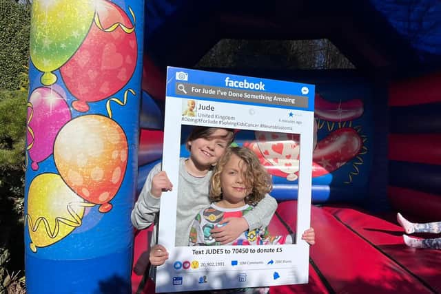 Jude Mellon-Jameson' cousins Dorothy and Lenny  raised money for his cancer  treatment  with a Bounce-a-Thon. Jude's mum is amazed by the support the family is receiving.
