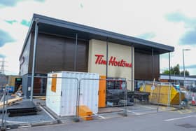 Tim Hortons drive through in Shefffield which was damaged by fire overnight.