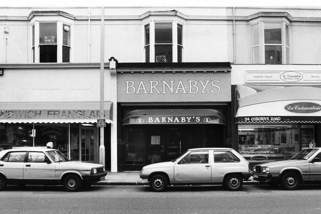 This photo from January 1991 shows three now lost businesses on Osborne Road. The patisserie shop is now Andre's Food Bar, Barnby's long since shut down and is now Burgerz N Brewz and the sandwich shop is Steki Taverna.
