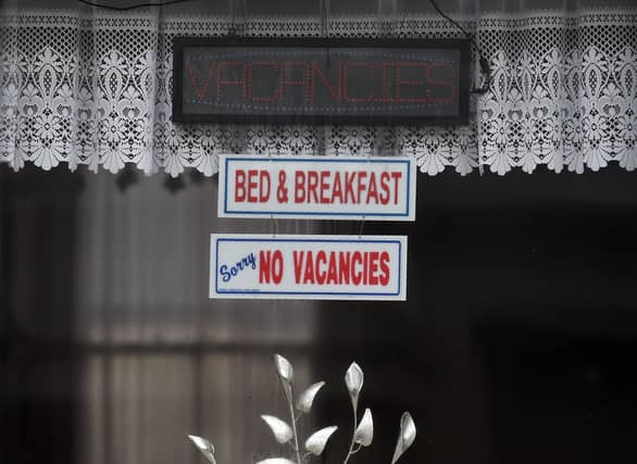 Bed and Breakfast no vacancy sign. Picture: PAUL ELLIS/AFP via Getty Images