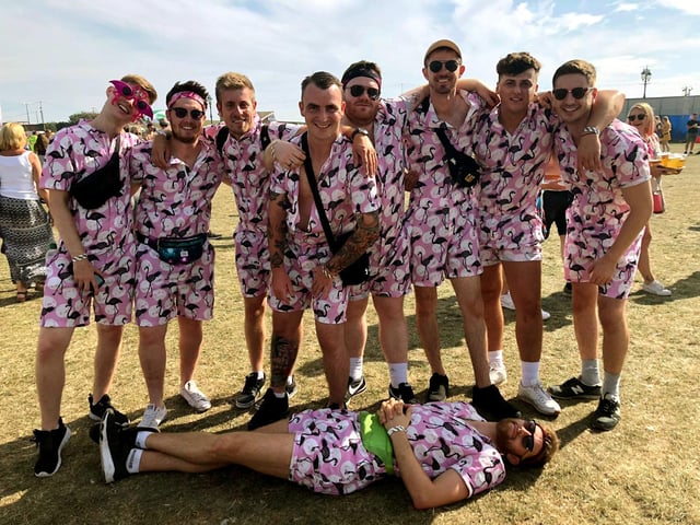 Group of friends enjoying the day at Victorious Festival.