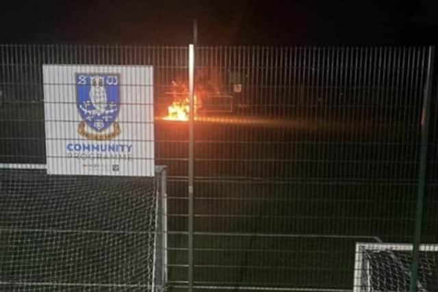 Sheffield Wednesday Football Club's Community Programme was vandalised on Sunday as a car was driven onto the pitch and set alight.