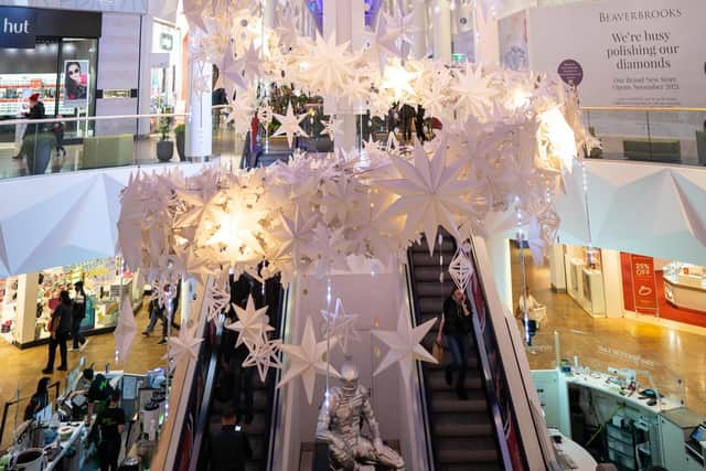 Meadowhall shopping centre has switched on its lights and put up its decorations.