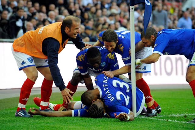 Pompey celebrate Spurs win