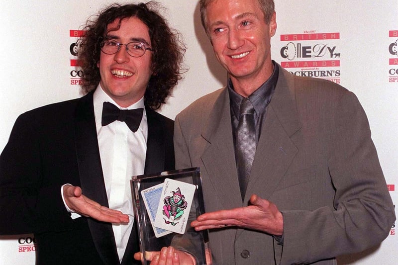Steve Coogan and Paul O’Grady at the British Comedy Awards where Paul won Best Entertainment Award for An Evening with Lily Savage - 1997.