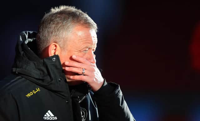 Sheffield United manager Chris Wilder during his side's match against West Ham at Bramall Lane