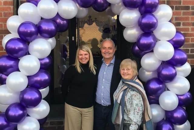 Jill and Bryn Evans, owners of Home Instead in Sheffield and Barnsley, with Jill’s mum.