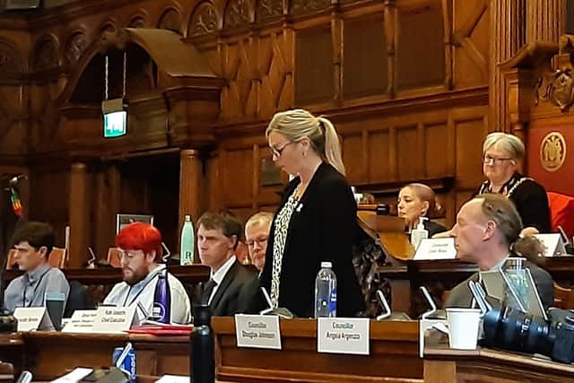 Sheffield City Council chief executive Kate Josephs apologises for the council's actions over street trees at an extraordinary meeting held to discuss the Lowcock Report