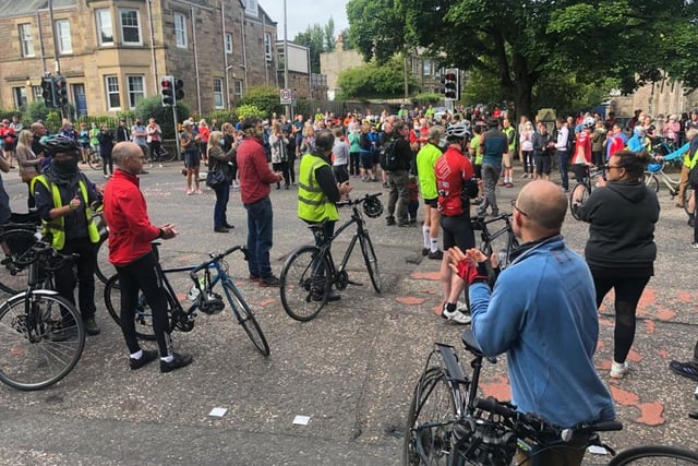 Many cyclists turned up in solidarity