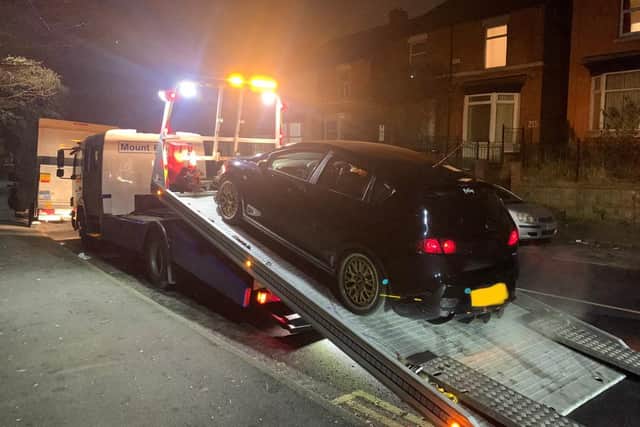 A car was seized over claims it was 'racing' in the Page Hall area of Sheffield