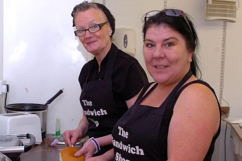 The Sandwich Shop on Yoden Road in Peterlee was offering free delivery to pensioners on Christmas Day in 2012. Pictured are shop staff Eileen O'Grady (left) and Lorraine Ward.
