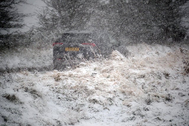 Snow settling near the Longshaw estate