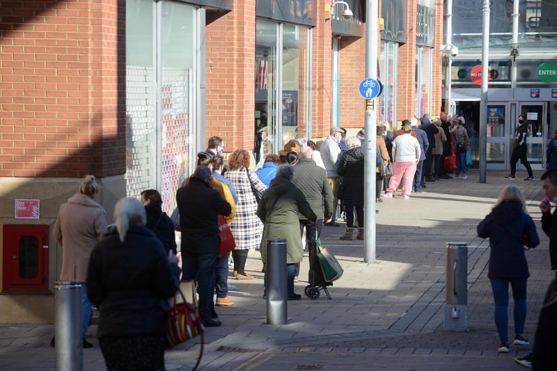 Lots of people were keen to hunt for bargains at Debenhams.