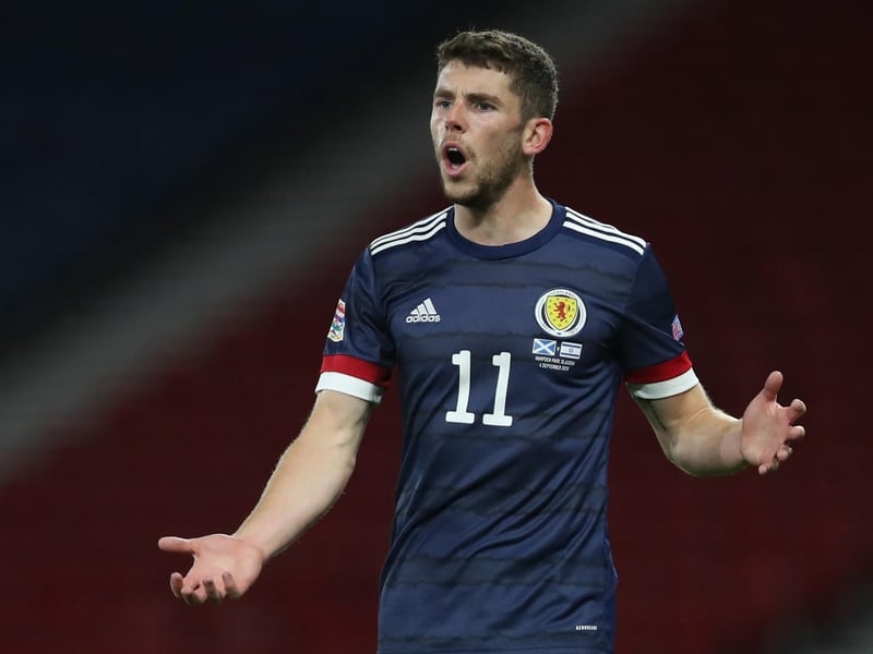 Excellent link-up play for now Bournemouth attacker almost helped Fraser score in Scotland's most promising attack. Bright appearance after poor performance at weekend.