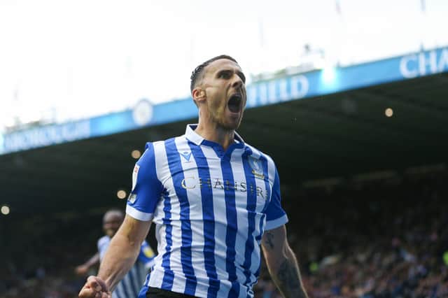 Sheffield Wednesday's Lee Gregory celebrates scoring their side's first goal. (Isaac Parkin/PA Wire)