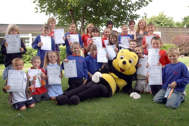 Look who came to see the Stranton Primary School pupils in 2005, to thank them for their amazing attendance records.
