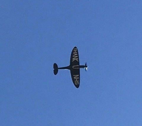 This spectacular picture of the NHS Spitfire flying over Portsmouth was taken by nurse Marie Hill