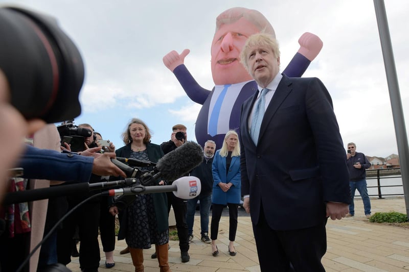 Boris Johnson spoke to press in Hartlepool.