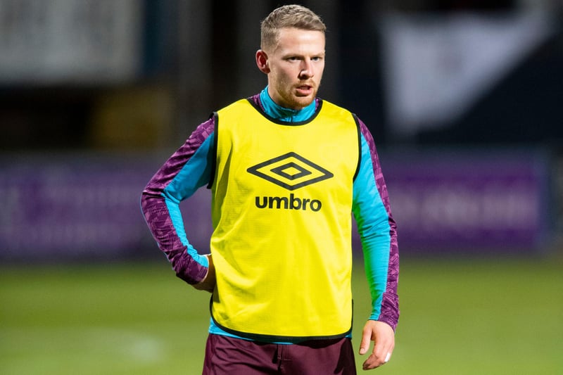 DUNDEE, SCOTLAND - JANUARY 02: Hearts' Stephen Kingsley warms up ahead of a Scottish Championship match between Dundee and Hearts at Dens Park, on January 02, 2021, in Dundee, Scotland (Photo by Mark Scates / SNS Group)