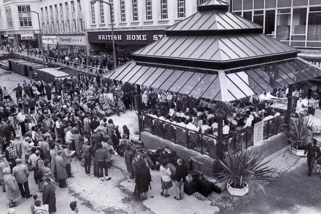Do you remember the bandstand on The Moor, Sheffield?  Pictured here in 1983