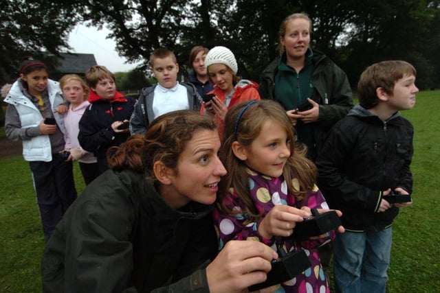 Sheffield Ranger Nell Taylor with youngsters taking part in a hunting for bats nature walk at Norfolk Park in September 2010