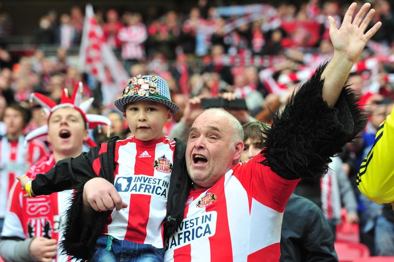 Sunderland fans cheer before kick-off - what are your memories of the historic day at Wembley?