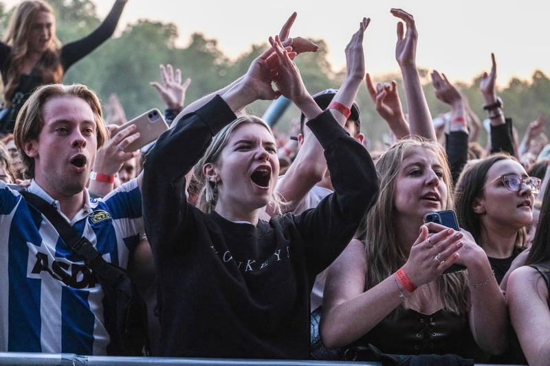 Fans sing along to the Arctic Monkeys during their Hillsborough Park homecoming show on Friday, June 9, 2023