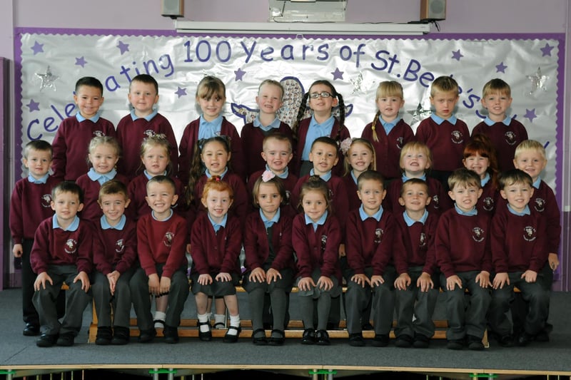 Miss McCabe's reception class looks so smart for this 2014 photo at St Bede's RC Primary School, Jarrow.