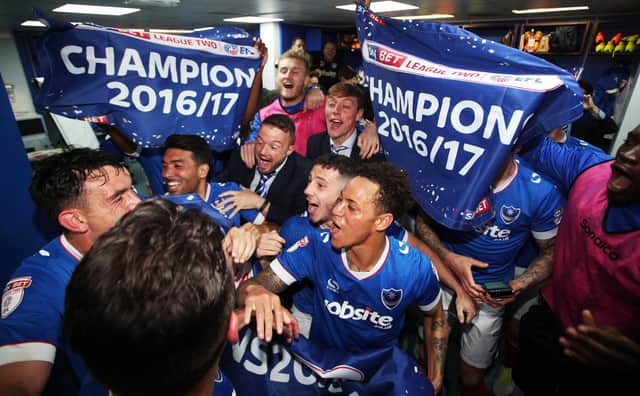 Pompey celebrate their League Two title success