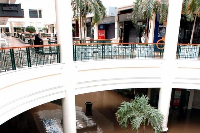 Water broke into Meadowhall Shopping Centre in June 2007