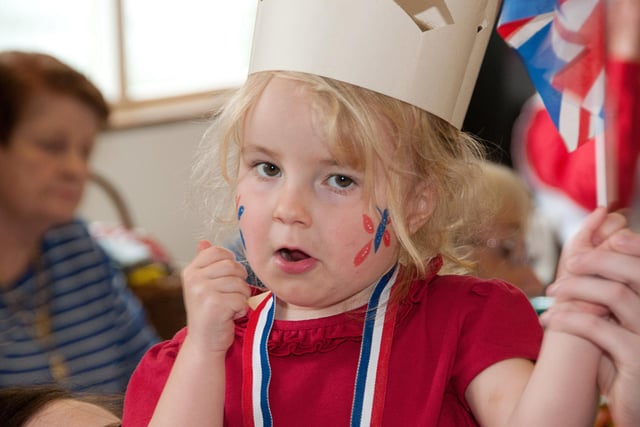 Ruby Hallett, 4, from Bessacarr, showing her support for the Queen at the jubilee celebrations in 2012