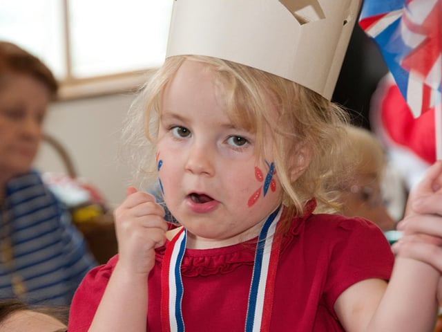 Ruby Hallett, 4, from Bessacarr, showing her support for the Queen at the jubilee celebrations in 2012