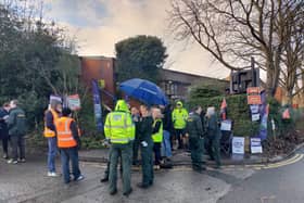 Monday, February 6, is being called the biggest day of strike action in NHS history, with ambulance drivers, call handlers and nurses staging walkouts. Pictured here is a Unison strike of ambulance workers from January 10 outside Middlewood Road Ambulance Station.