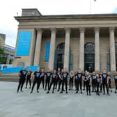The Lord of the Dance cast outside Sheffield City Hall
