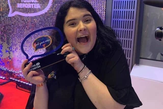 Niamh Brownhill after winning gold in the BBC Young Reporter Competition 2020