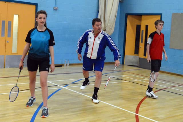Badminton star Anthony Clark helps youngsters during a session at Westfield Sports centre