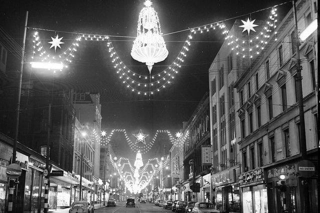 Christmas illuminations in Sauchiehall Street, 1963.