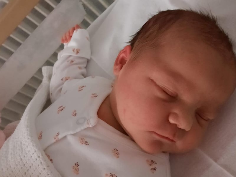 Rachel Pejic, said: "Lottie Grace Yates born at DRI on the 04/02/2021 at 10.31am weighing a healthy 9lb 5oz."