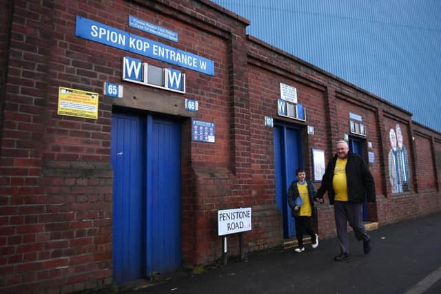 SHEFFIELD, ENGLAND - JANUARY 07: Fans arrive prior to the Emirates FA Cup Third Round match between Sheffield Wednesday and Newcastle United at Hillsborough on January 07, 2023 in Sheffield, England. (Photo by Laurence Griffiths/Getty Images)